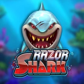 Razor Shark slot logo by Push Gaming at Lyra Bet CasinoRazor Shark